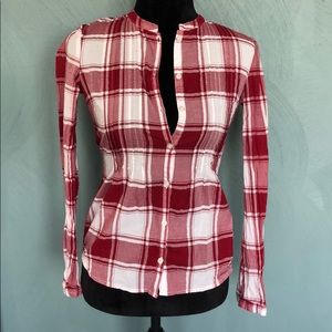 Button Down Blouse cinched waist